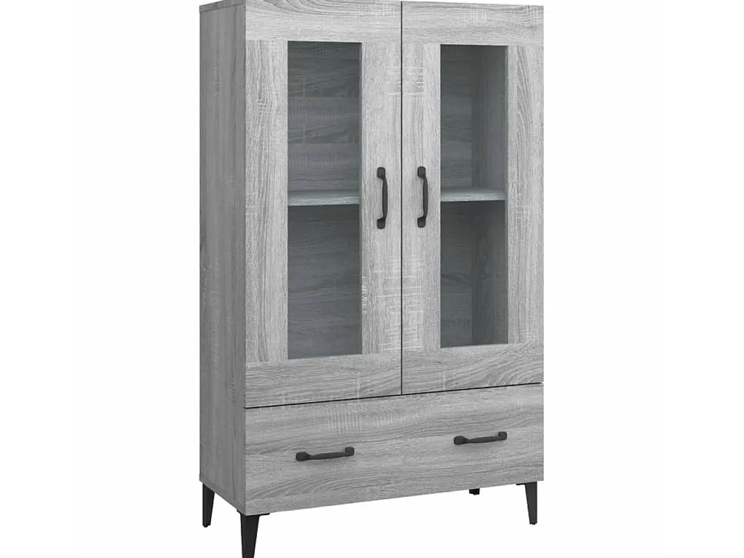 Aparador alto de madera contrachapada gris Sonoma 70x31x115 cm ES60302