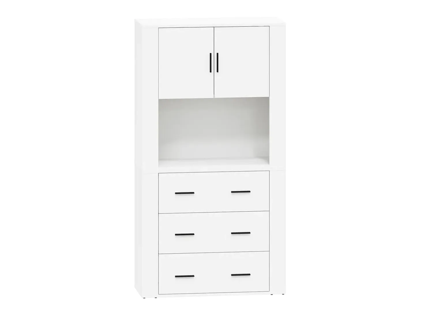 Aparador alto de madera de ingeniería blanca