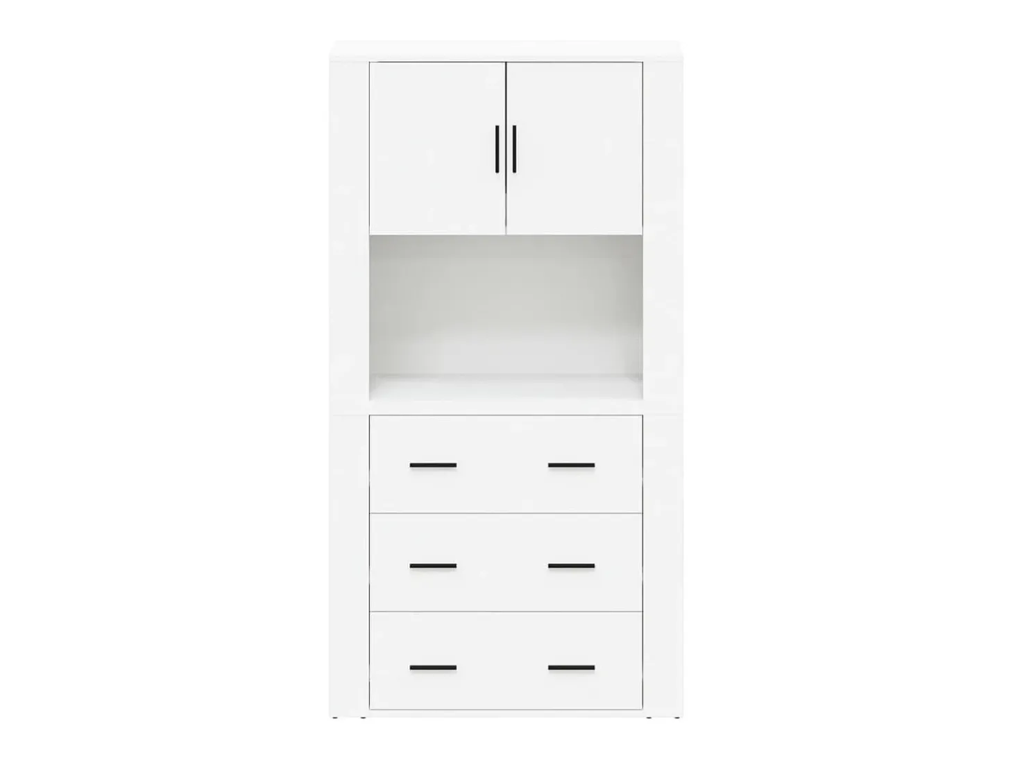Aparador alto de madera de ingeniería blanca