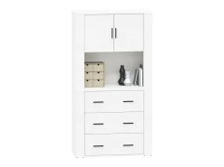 Aparador alto de madera de ingeniería blanca