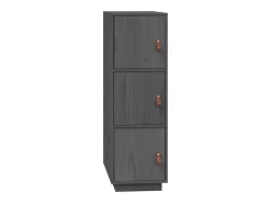 Aparador alto de madera maciza de pino gris 34x40x108,5 cm ES93596