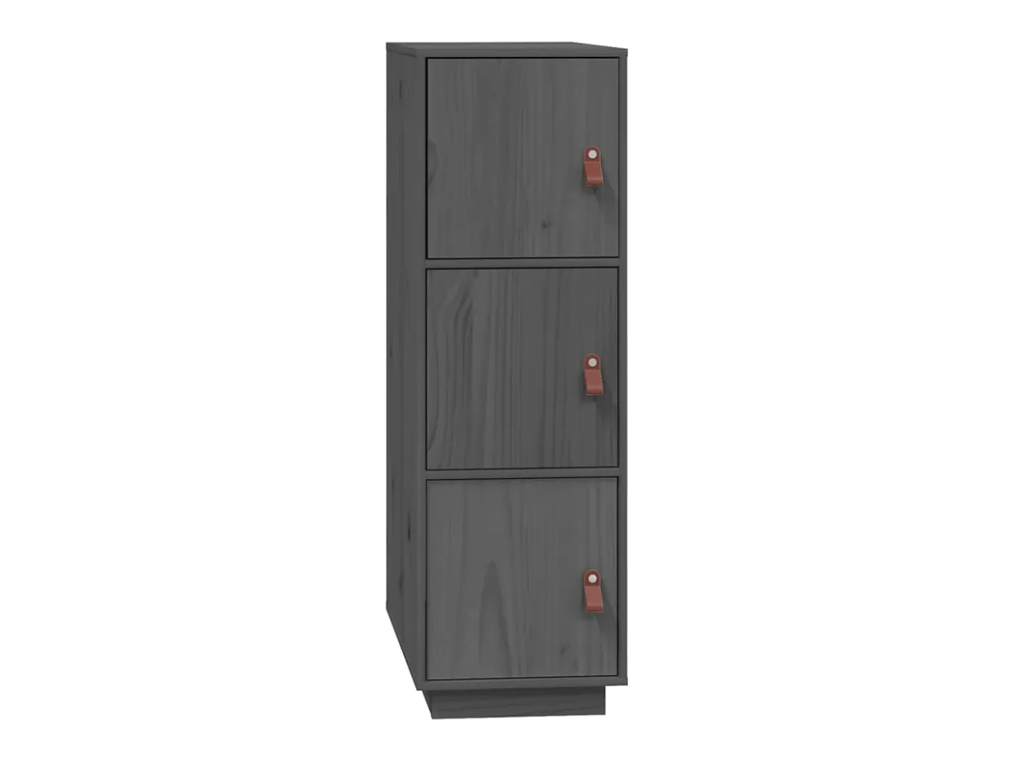 Aparador alto de madera maciza de pino gris 34x40x108,5 cm ES93596