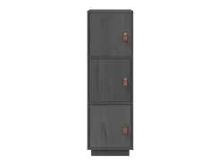 Aparador alto de madera maciza de pino gris 34x40x108,5 cm ES93596