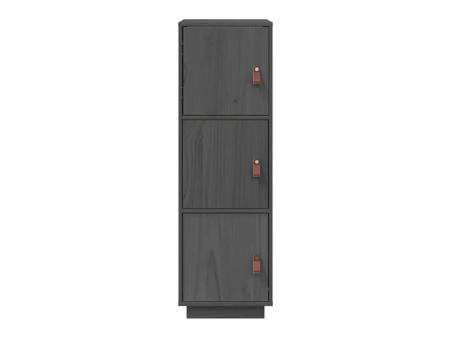 Aparador alto de madera maciza de pino gris 34x40x108,5 cm ES93596