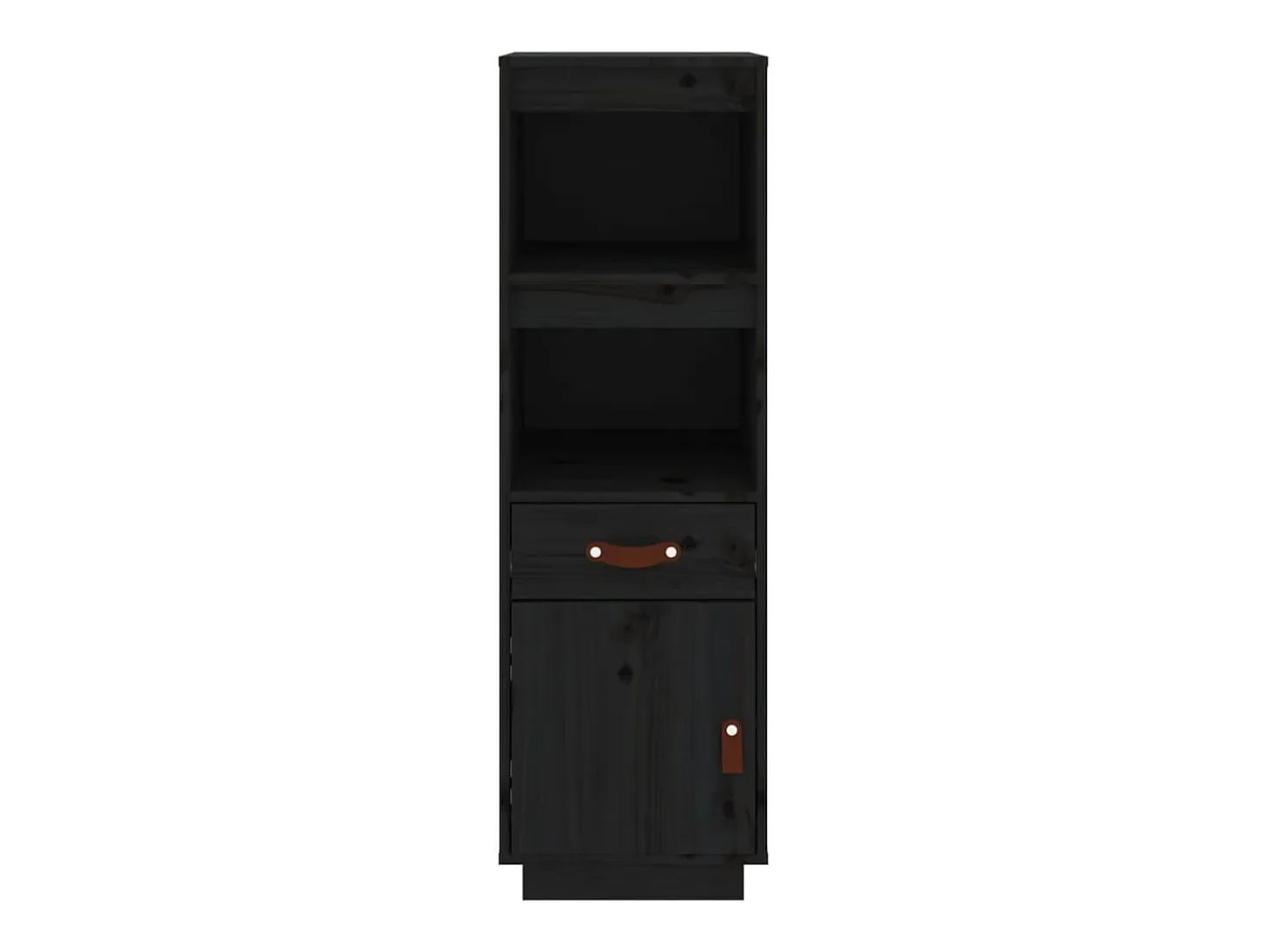 Aparador alto de madera maciza de pino negro 34x40x108,5 cm ES37132