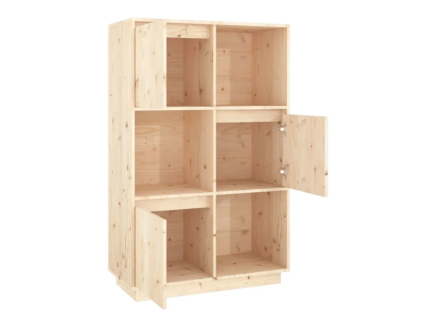 Aparador alto de madera maciza de pino 74x35x117 cm
