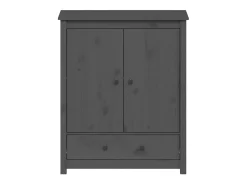 Aparador alto de madera maciza de pino gris 83x41,5x100 cm ES83065