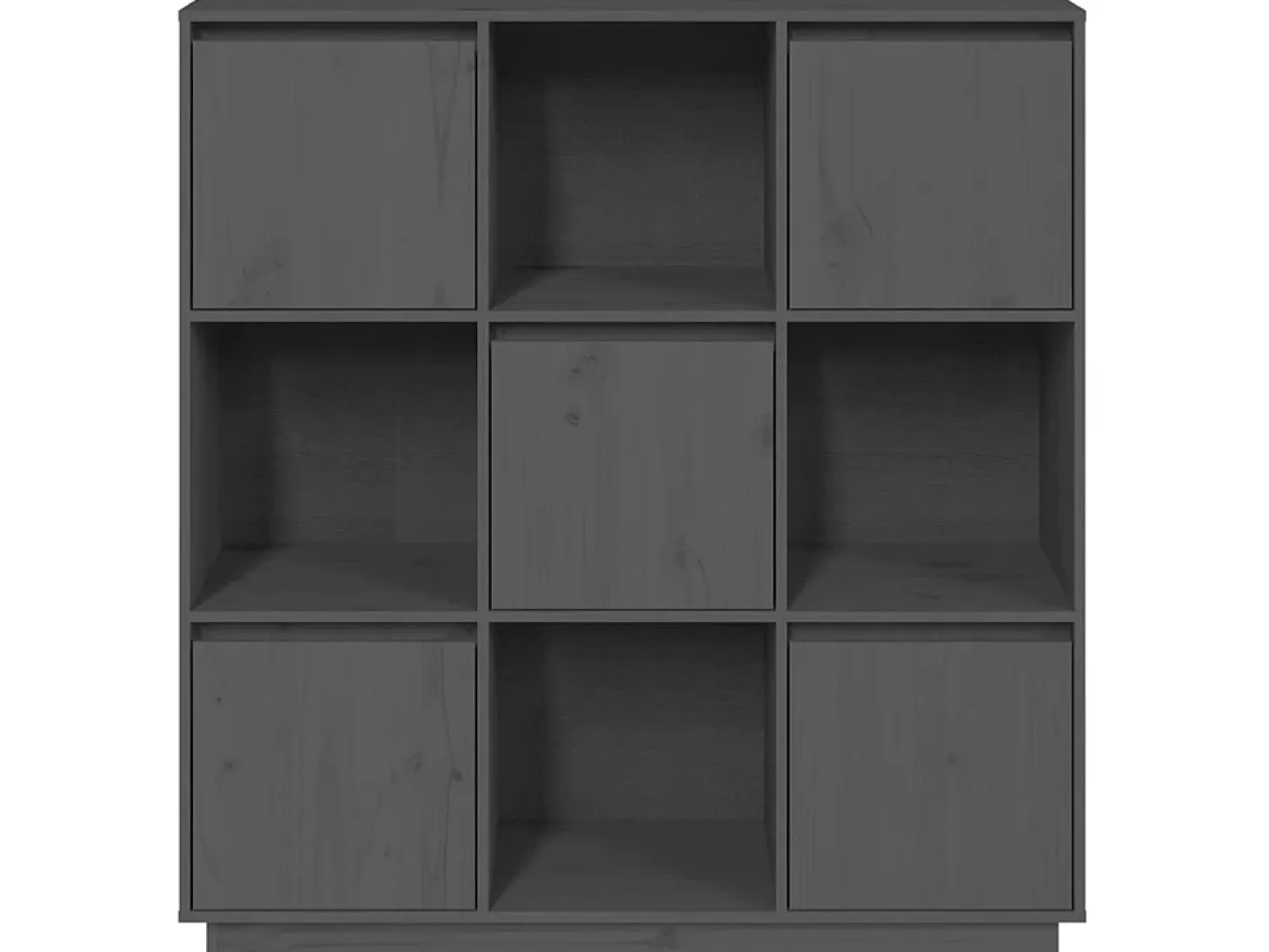 Aparador alto de madera maciza de pino gris 110,5x35x117 cm ES85618