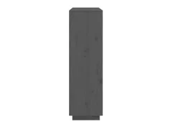 Aparador alto de madera maciza de pino gris 110,5x35x117 cm ES85618