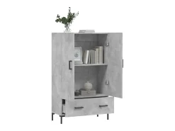 Aparador alto gris hormigón 69,5x31x115 cm madera de ingeniería