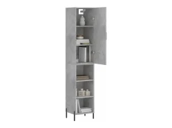 Aparador alto Gris hormigón 34,5x34x180 cm Madera de ingeniería