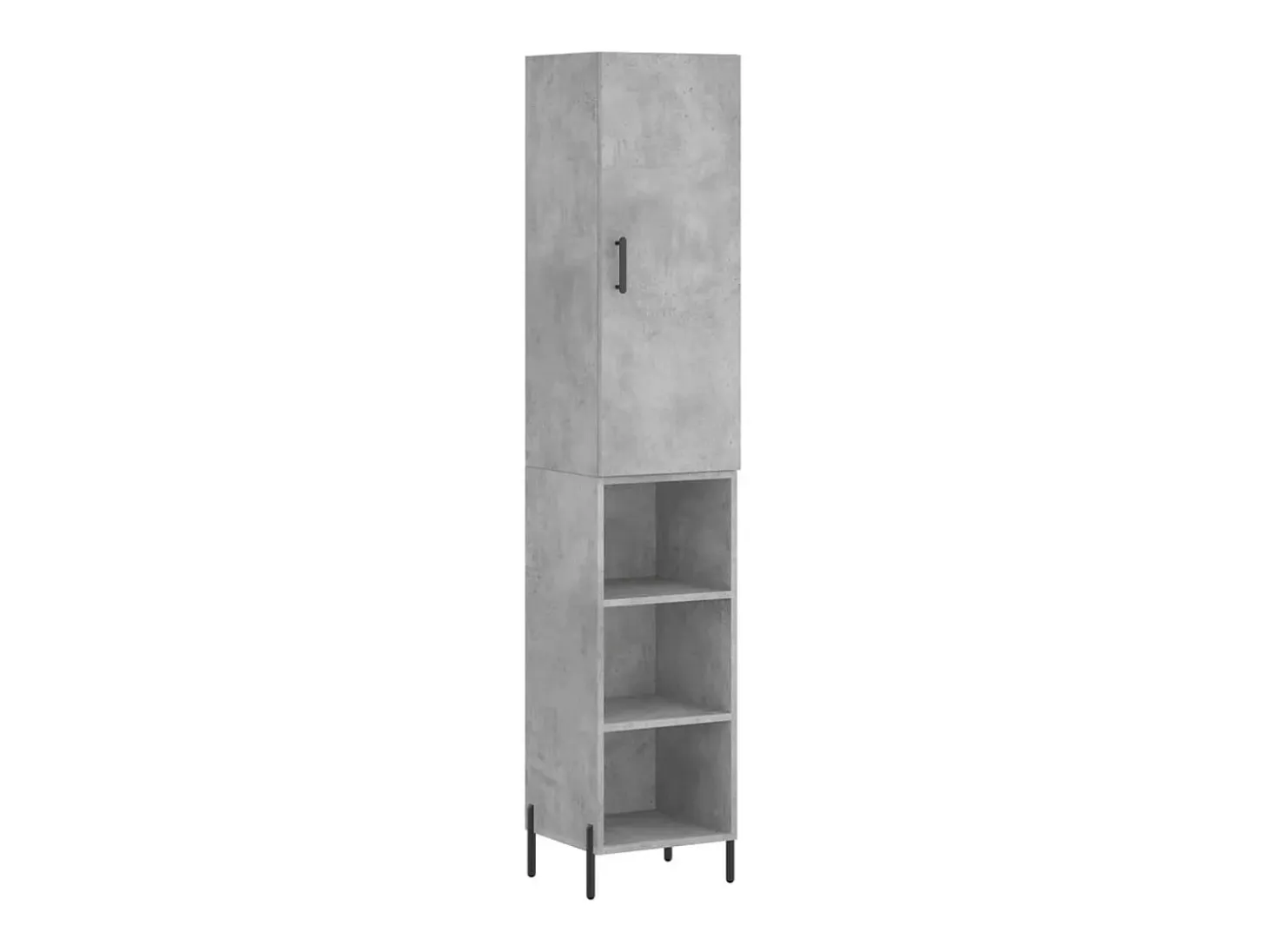 Aparador alto Gris hormigón 34,5x34x180 cm Madera de ingeniería