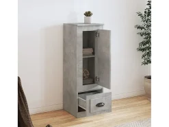 Aparador alto gris hormigón 36x35,5x103,5 cm madera de ingeniería