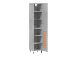 Aparador alto Gris hormigón 34,5x34x180 cm Madera de ingeniería
