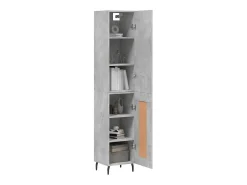 Aparador alto Gris hormigón 34,5x34x180 cm Madera de ingeniería