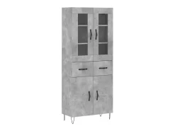 Aparador alto Gris hormigón 69,5x34x180 cm Madera de ingeniería