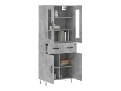 Aparador alto Gris hormigón 69,5x34x180 cm Madera de ingeniería