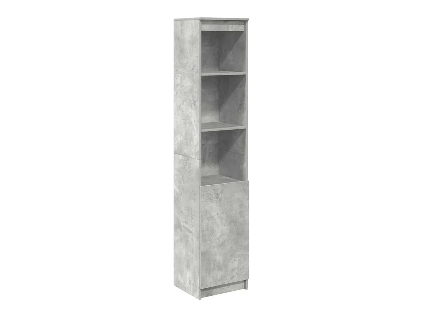 Aparador alto gris hormigón 37,5x35x180 cm madera de ingeniería