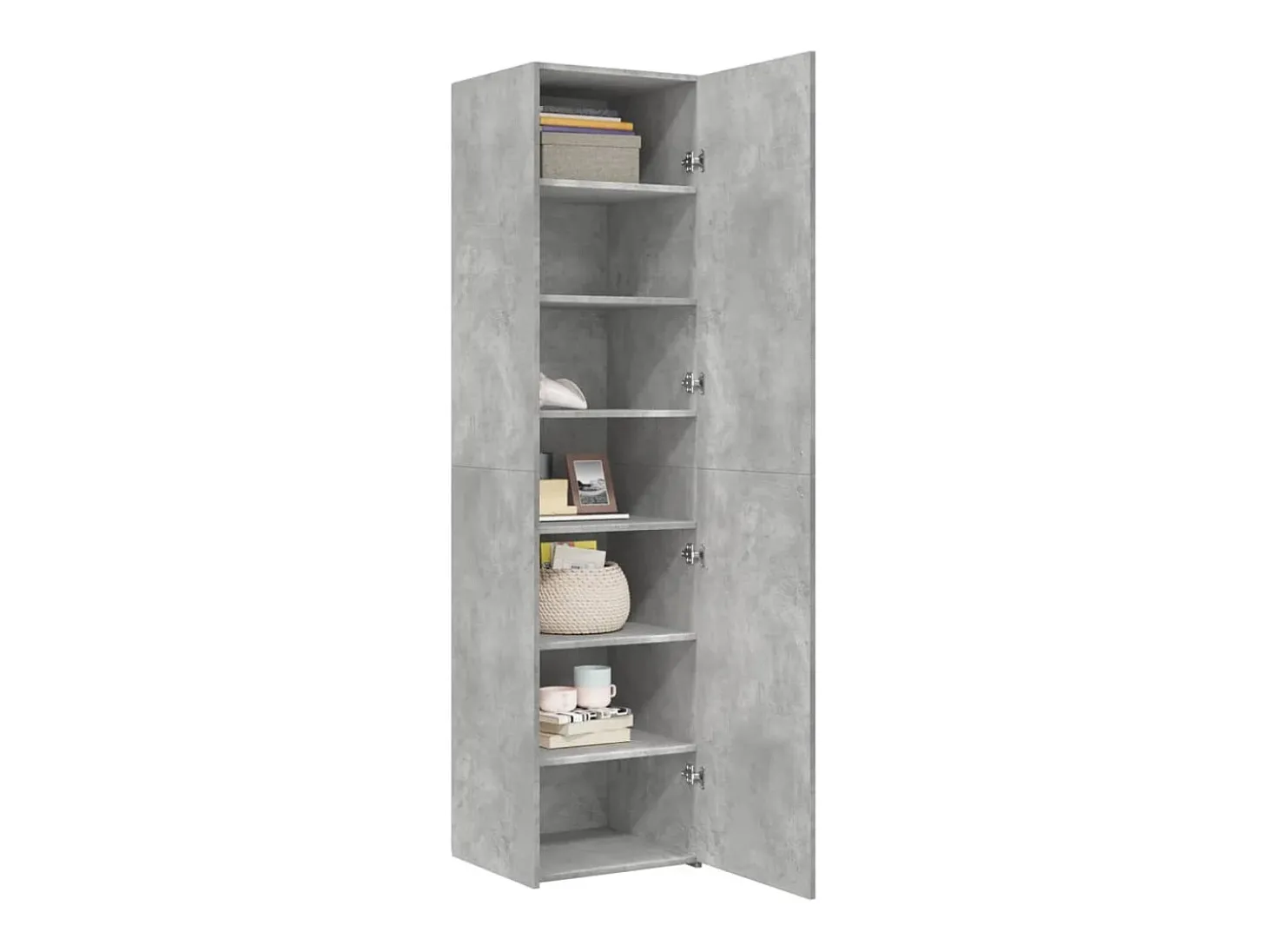 Aparador alto gris hormigón 45x42,5x185 cm madera de ingeniería