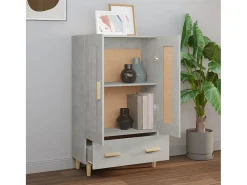 Aparador alto Gris hormigón 70x31x115 cm Madera de ingeniería