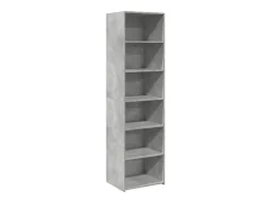 Aparador alto gris hormigón 50x41x185 cm madera de ingeniería