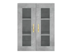 Aparador alto Gris hormigón 69,5x34x180 cm Madera de ingeniería