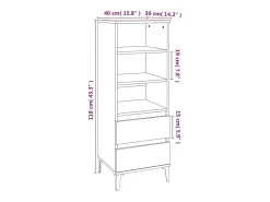 Aparador alto Gris hormigón 40x36x110 cm Madera de ingeniería