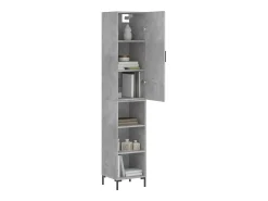 Aparador alto Gris hormigón 34,5x34x180 cm Madera de ingeniería