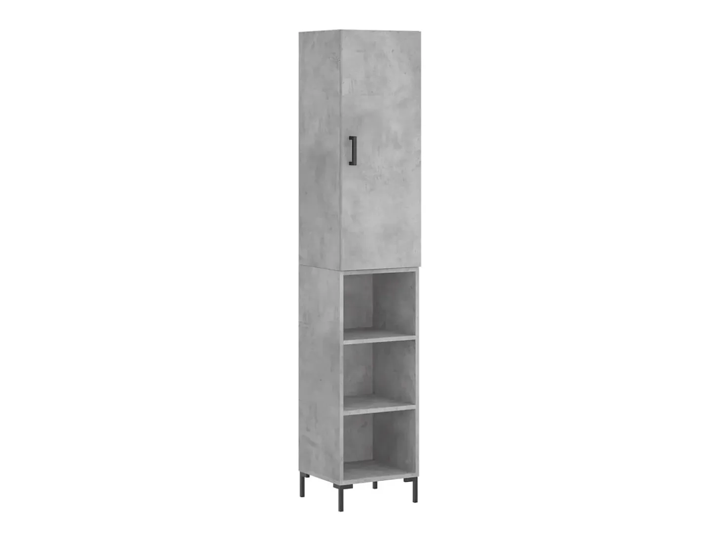 Aparador alto Gris hormigón 34,5x34x180 cm Madera de ingeniería