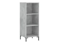 Aparador alto Gris hormigón 34,5x34x180 cm Madera de ingeniería