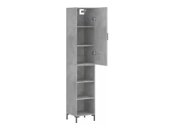 Aparador alto Gris hormigón 34,5x34x180 cm Madera de ingeniería