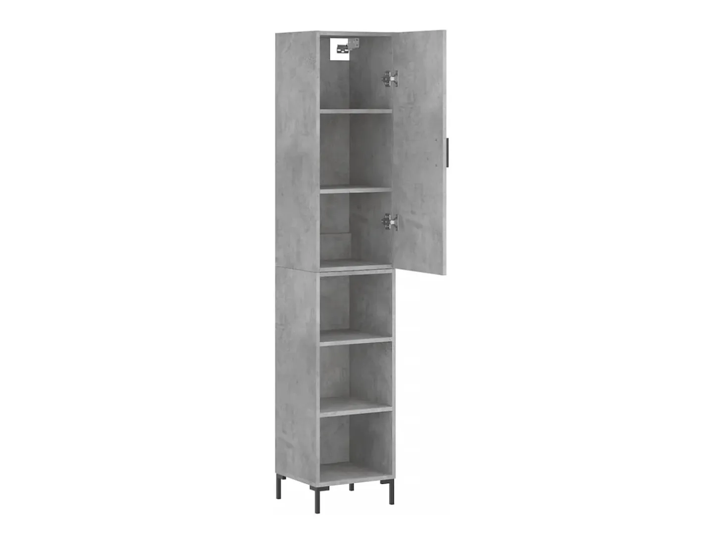 Aparador alto Gris hormigón 34,5x34x180 cm Madera de ingeniería