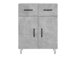 Aparador alto Gris hormigón 69,5x34x180 cm Madera de ingeniería