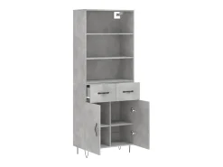 Aparador alto Gris hormigón 69,5x34x180 cm Madera de ingeniería