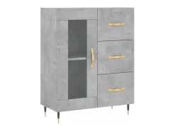 Aparador alto Gris hormigón 69,5x34x180 cm Madera de ingeniería