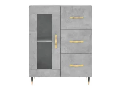 Aparador alto Gris hormigón 69,5x34x180 cm Madera de ingeniería