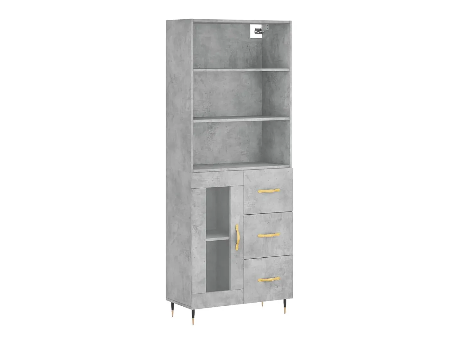 Aparador alto Gris hormigón 69,5x34x180 cm Madera de ingeniería