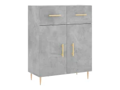 Aparador alto Gris hormigón 69,5x34x180 cm Madera de ingeniería