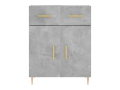 Aparador alto Gris hormigón 69,5x34x180 cm Madera de ingeniería