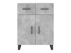 Aparador alto Gris hormigón 69,5x34x180 cm Madera de ingeniería