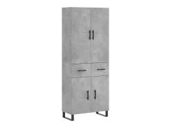 Aparador alto Gris hormigón 69,5x34x180 cm Madera de ingeniería