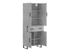 Aparador alto Gris hormigón 69,5x34x180 cm Madera de ingeniería