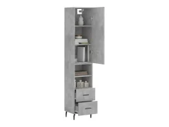 Aparador alto Gris hormigón 34,5x34x180 cm Madera de ingeniería