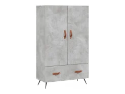 Aparador alto gris hormigón 69,5x31x115 cm madera de ingeniería