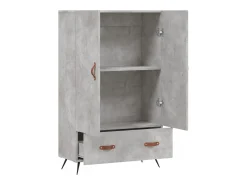 Aparador alto gris hormigón 69,5x31x115 cm madera de ingeniería
