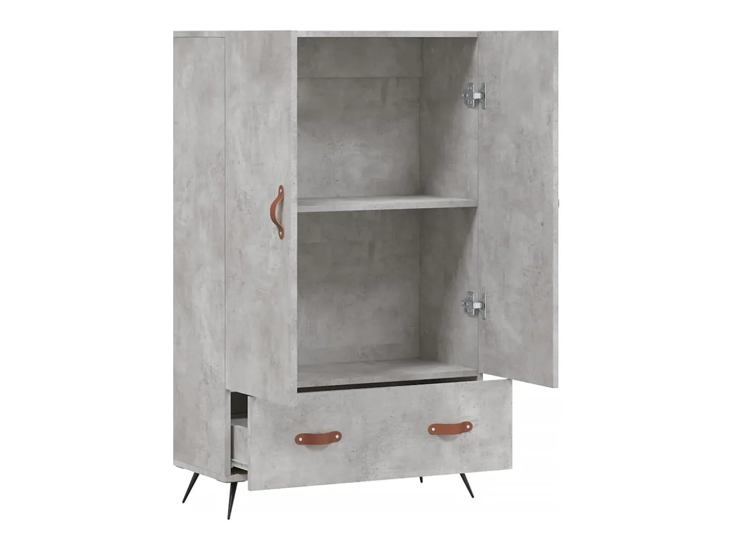 Aparador alto gris hormigón 69,5x31x115 cm madera de ingeniería