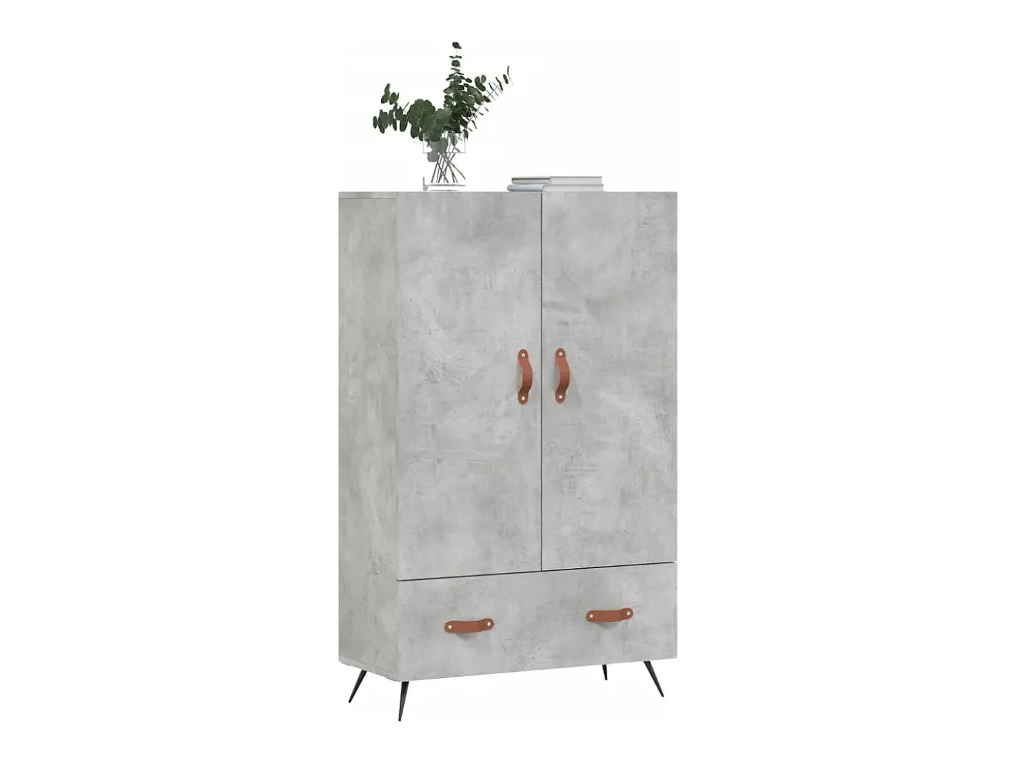 Aparador alto gris hormigón 69,5x31x115 cm madera de ingeniería