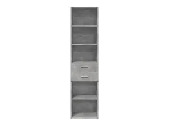 Aparador alto gris hormigón 45x42,5x185 cm madera de ingeniería