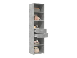 Aparador alto gris hormigón 45x42,5x185 cm madera de ingeniería