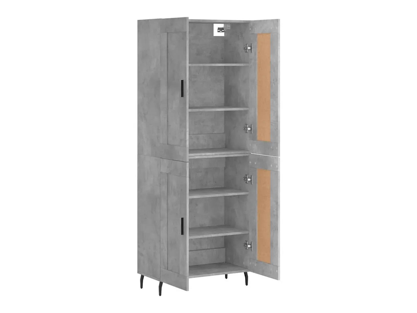 Aparador alto Gris hormigón 69,5x34x180 cm Madera de ingeniería